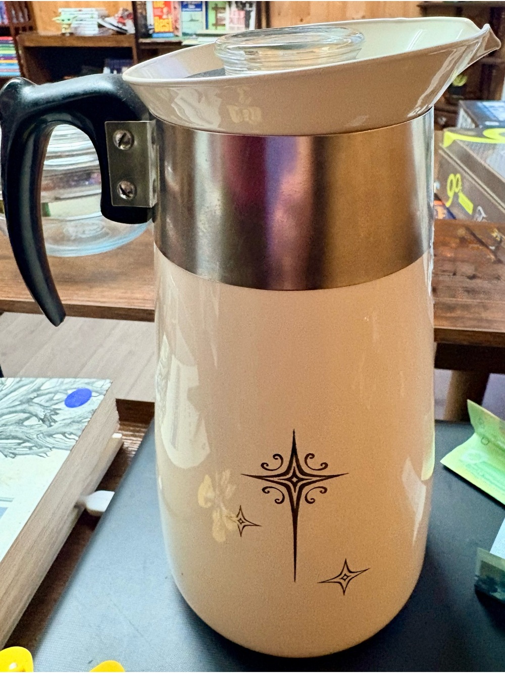 Rare Vintage 1959 CorningWare Starburst P-108 8-Cup Percolator - Display Only